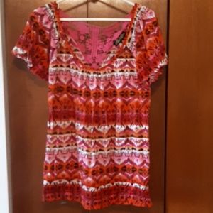 Absolutely Famous pinks and orange shirt.